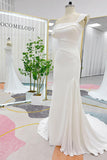 Trumpet-Mermaid Court Train Stretch Satin Wedding Dress CW3290 - COCOMELODY
