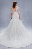 A-Line Court Train Glitter Wedding Dress CW3333 - COCOMELODY