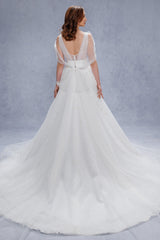 A-Line Court Train Glitter Wedding Dress CW3333 - COCOMELODY