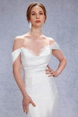 Trumpet-Mermaid Court Train Glitter Wedding Dress CW3334 - COCOMELODY