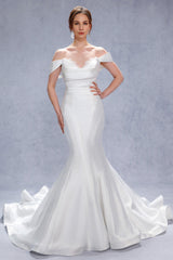 Trumpet-Mermaid Court Train Glitter Wedding Dress CW3334 - COCOMELODY