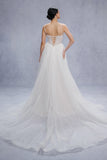 A-Line Court Train Sparkle Tulle Wedding Dress CW3338 - COCOMELODY