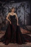 Trumpet-Mermaid Chapel Train Lace Tulle Wedding Dress CW3344 - COCOMELODY