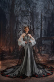 A-Line Cathedral Train Glitter Sparkle Tulle Wedding Dress CW3349 - COCOMELODY