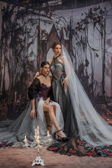 A-Line Cathedral Train Glitter Sparkle Tulle Wedding Dress CW3349 - COCOMELODY