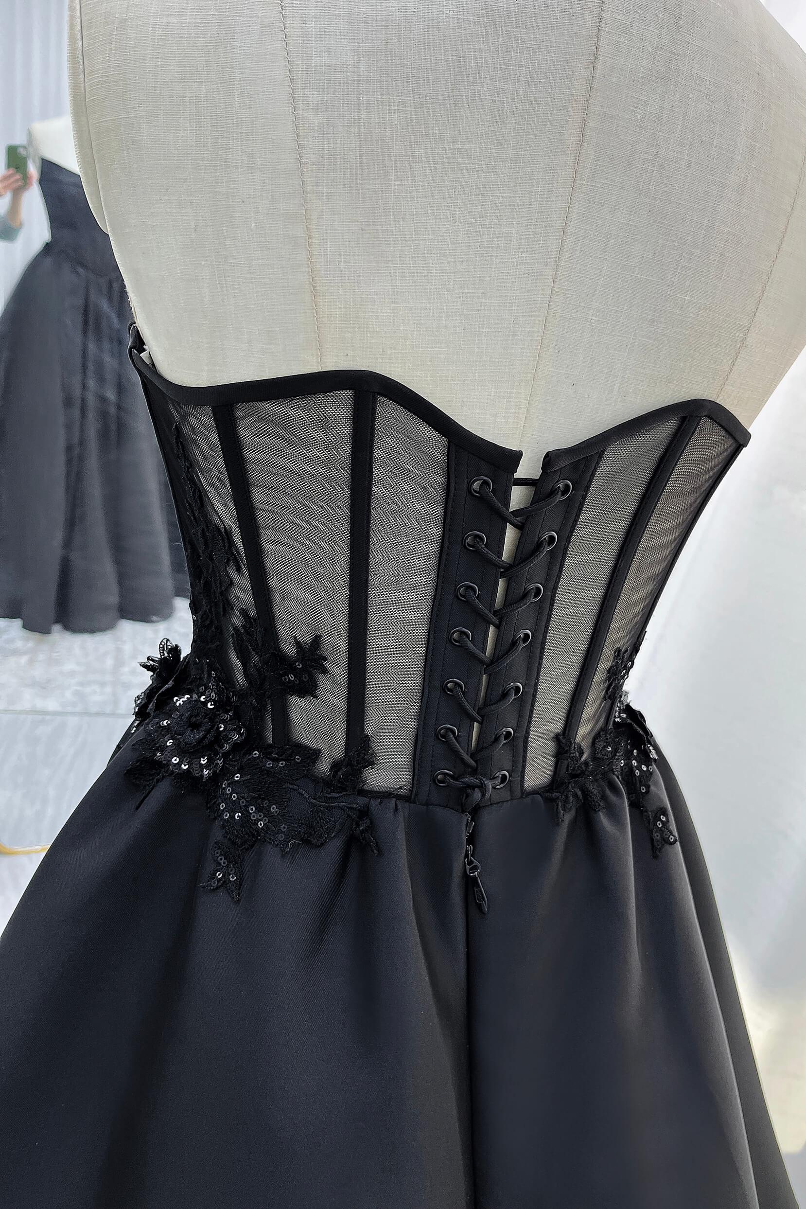 A-Line Court Train Mikado Tulle Wedding Dress CW3350 - COCOMELODY