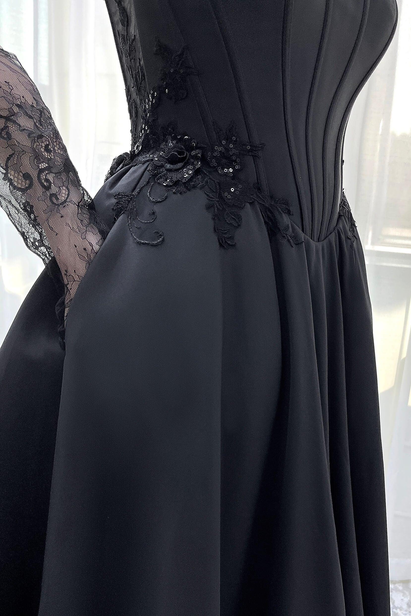 A-Line Court Train Mikado Tulle Wedding Dress CW3350 - COCOMELODY