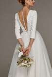 A-Line V-Neck Beaded Satin Tulle Ankle-Length Dress CW3391 - COCOMELODY