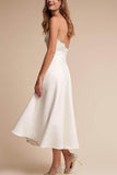 Lace Tea-Length Short Reception Wedding Dress CW3392 - COCOMELODY