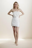 Sheath-Column Short-Mini Taffeta Wedding Dress CW3399 - COCOMELODY