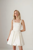 A-Line Short-Mini Satin Wedding Dress CW3405 - COCOMELODY