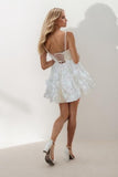 A-Line Short-Mini Lace Tulle Wedding Dress CW3416 - COCOMELODY