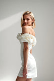 Sheath-Column Short-Mini Satin Wedding Dress CW3418 - COCOMELODY