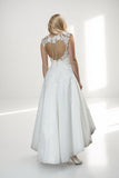 A-Line High-Low Lace Tulle Wedding Dress CW3430 - COCOMELODY