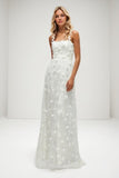 A-Line Floor Length Lace Wedding Dress CW3435 - COCOMELODY