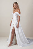 A-Line Court Train Mikado Wedding Dress CW3451