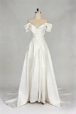 A-Line Court Train Mikado Wedding Dress CW3451