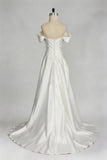 A-Line Court Train Mikado Wedding Dress CW3451