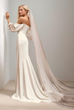 Mermaid Sweep-Brush Train Elastic Cloth Wedding Dress CW3456 - COCOMELODY