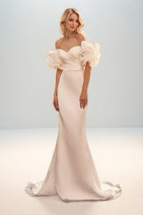 Mermaid Sweep-Brush Train Organza Wedding Dress CW3458 - COCOMELODY