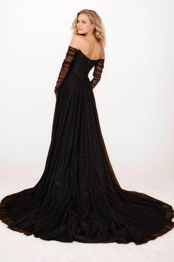 A-Line Court Train Tulle Wedding Dress CW3473 - COCOMELODY