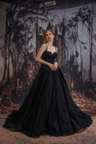 A-Line Court Train Sparkle Tulle Wedding Dress CW3528 - COCOMELODY