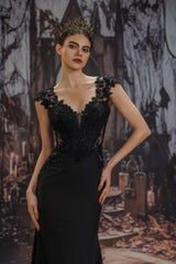 Trumpet-Mermaid Chapel Train Stretch Satin Lace Wedding Dress CW3530 - COCOMELODY