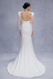 Trumpet-Mermaid Court Train Stretch Satin Wedding Dress CW3537 - COCOMELODY