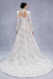A-Line Court Train Lace Tulle Wedding Dress CW3538 - COCOMELODY