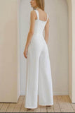 Sweetheart Floor Length Elastic Cloth Wedding Jumpsuit CW3560 - COCOMELODY