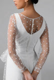 Scoop Floor Length Dot Tulle Elastic Cloth Wedding Jumpsuit CW3562 - COCOMELODY