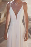 V-Neck Floor Length Elastic Cloth Wedding Jumpsuit CW3565 - COCOMELODY