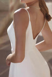 V-Neck Floor Length Elastic Cloth Wedding Jumpsuit CW3565 - COCOMELODY