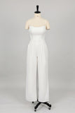 Strapless Floor Length Elastic Cloth Wedding Jumpsuit CW3570