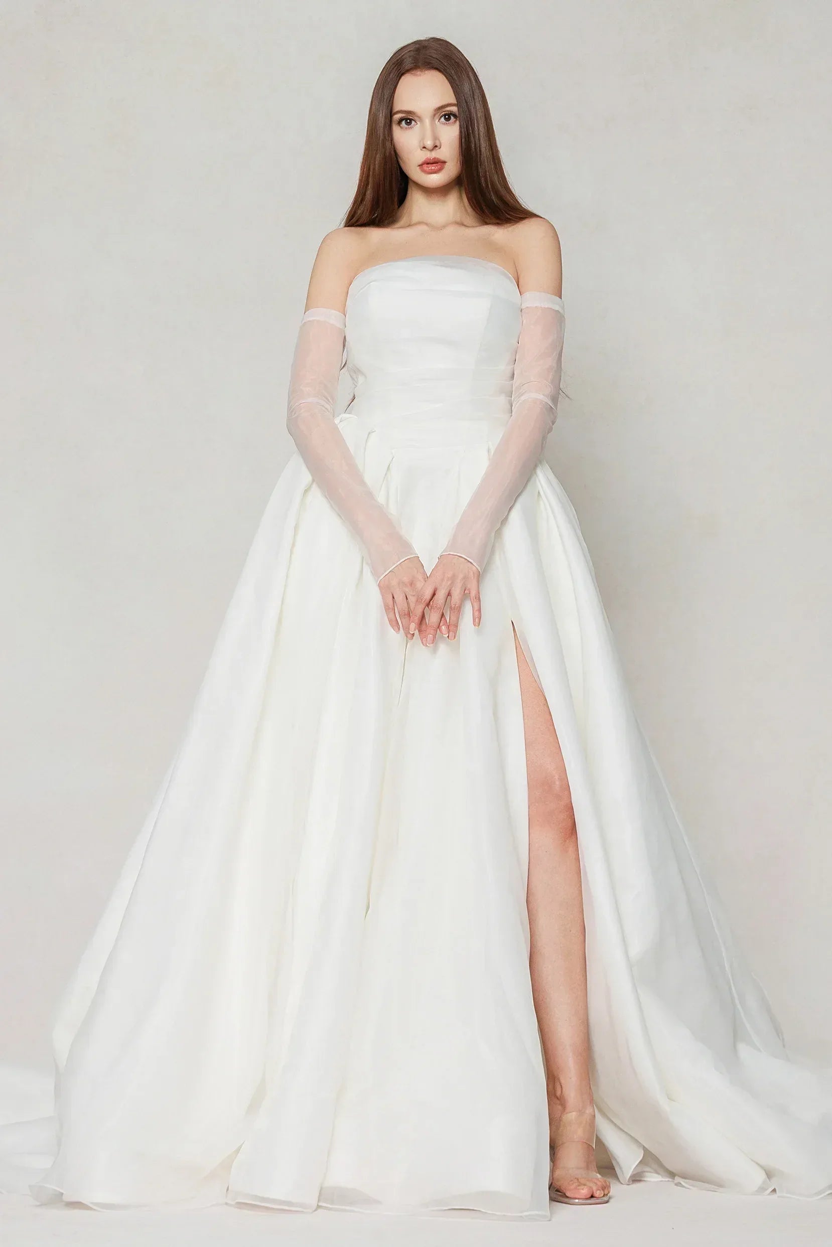 Ball Gown Chapel Train Organza Wedding Dress CW3591 - COCOMELODY