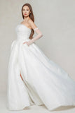 Ball Gown Chapel Train Organza Wedding Dress CW3591 - COCOMELODY