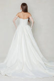 Ball Gown Chapel Train Organza Wedding Dress CW3591 - COCOMELODY