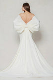 Trumpet-Mermaid Sweep-Brush Train Stretch Satin Wedding Dress CW3594 - COCOMELODY