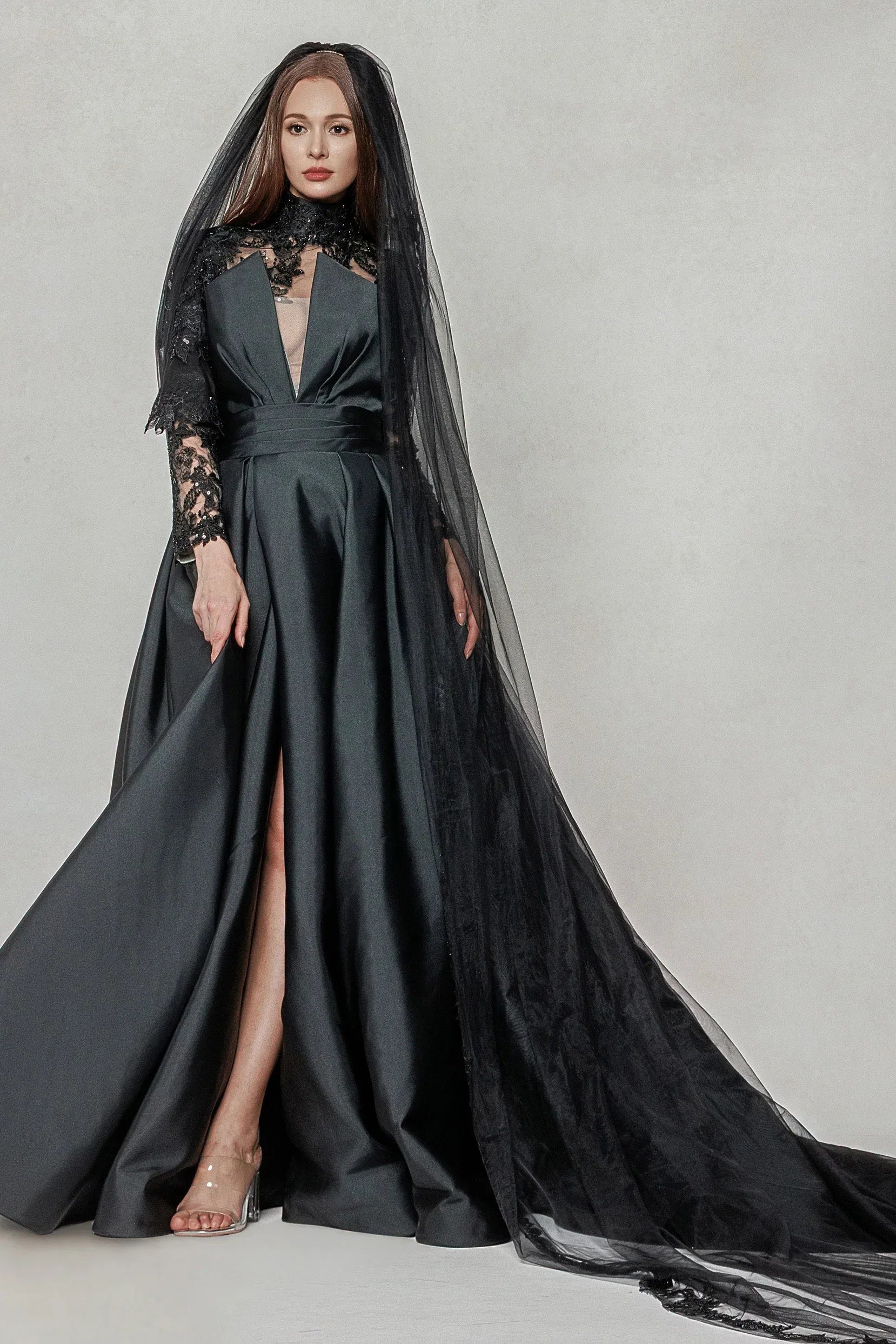 A-Line Court Train Mikado Wedding Dress CW3596 - COCOMELODY