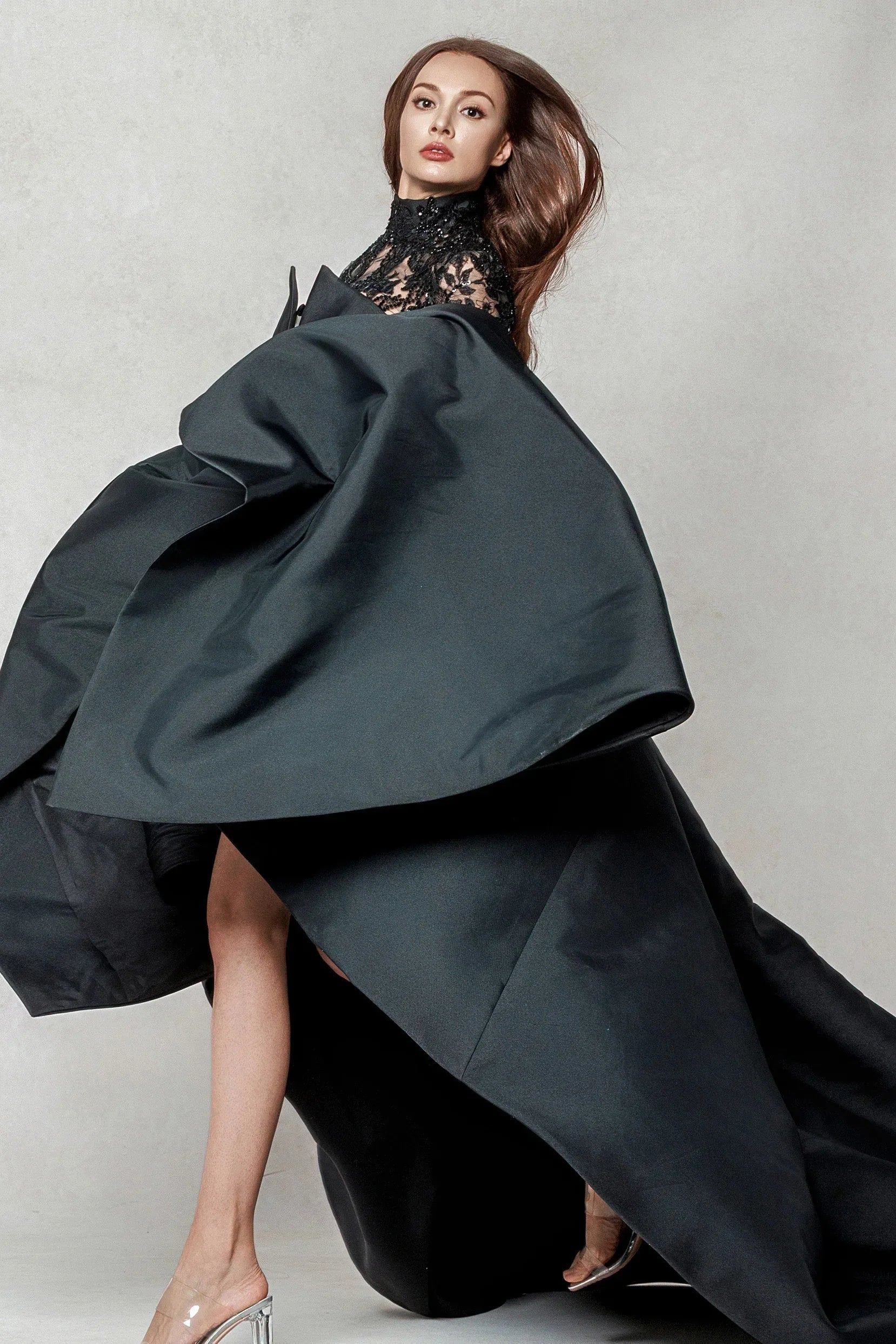 A-Line Court Train Mikado Wedding Dress CW3596 - COCOMELODY