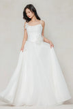 A-Line Court Train Chiffon Wedding Dress CW3601 - COCOMELODY