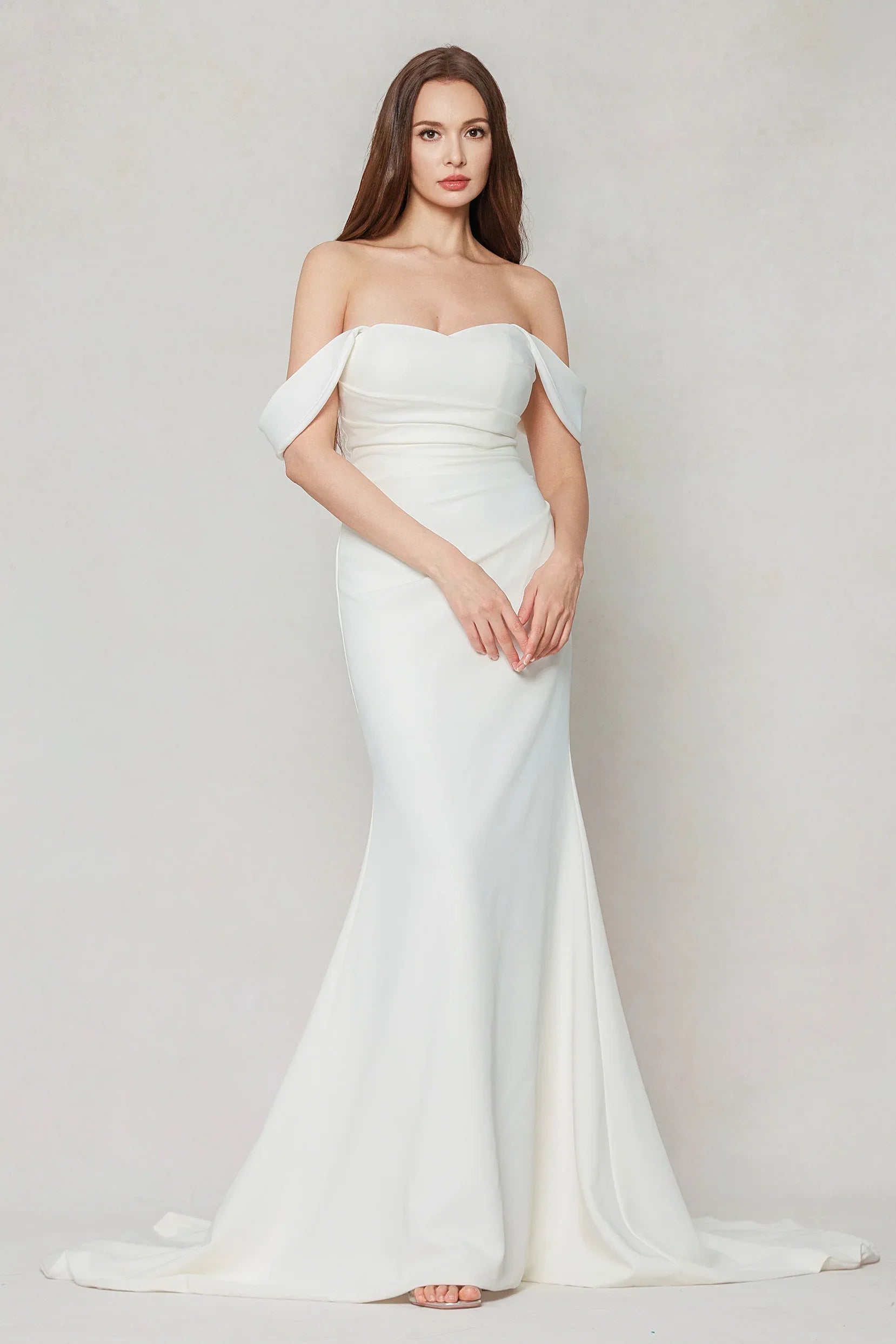 Trumpet-Mermaid Court Train Stretch Satin Wedding Dress CW3604 - COCOMELODY