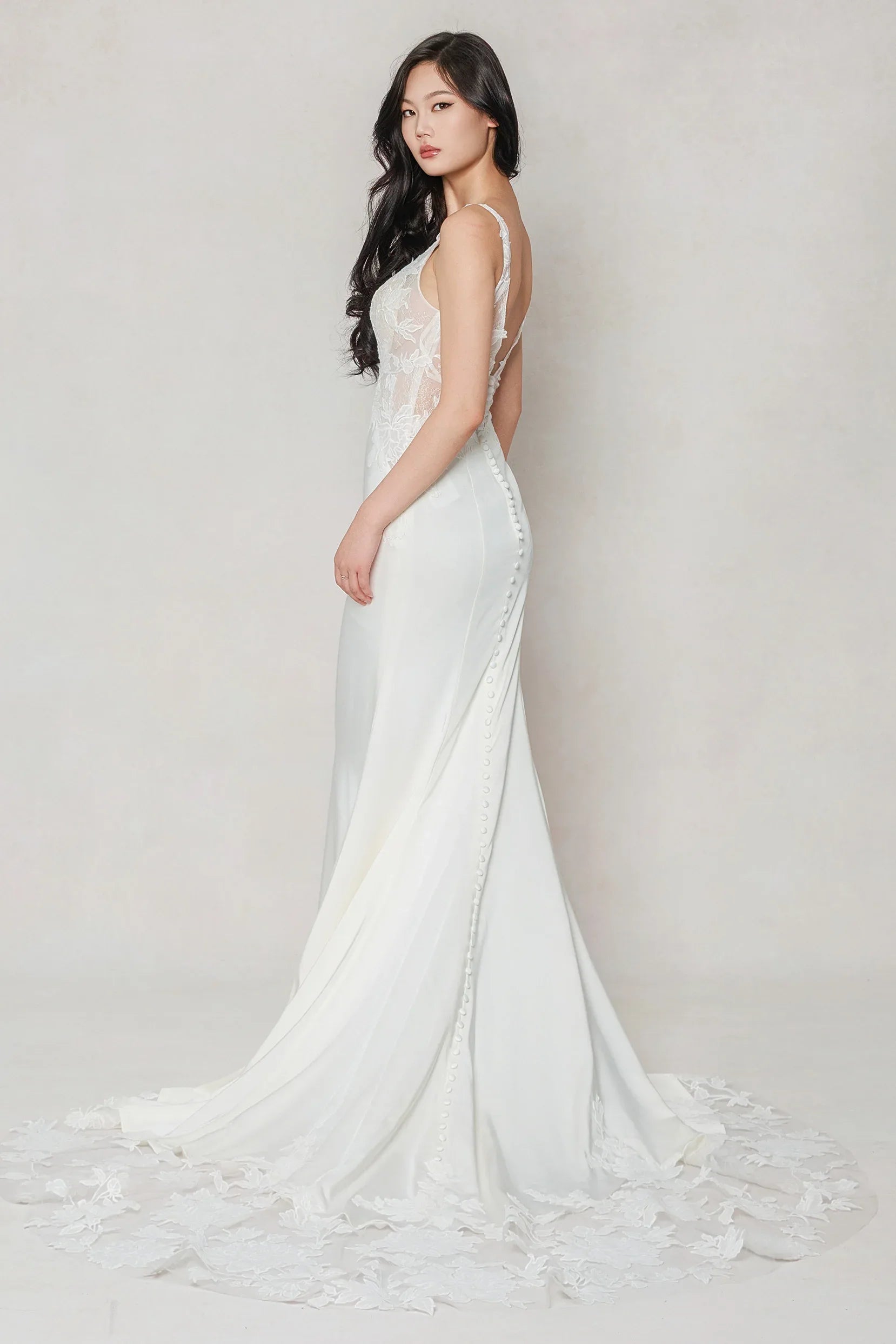 Trumpet-Mermaid Chapel Train Stretch Satin Wedding Dress CW3607 - COCOMELODY