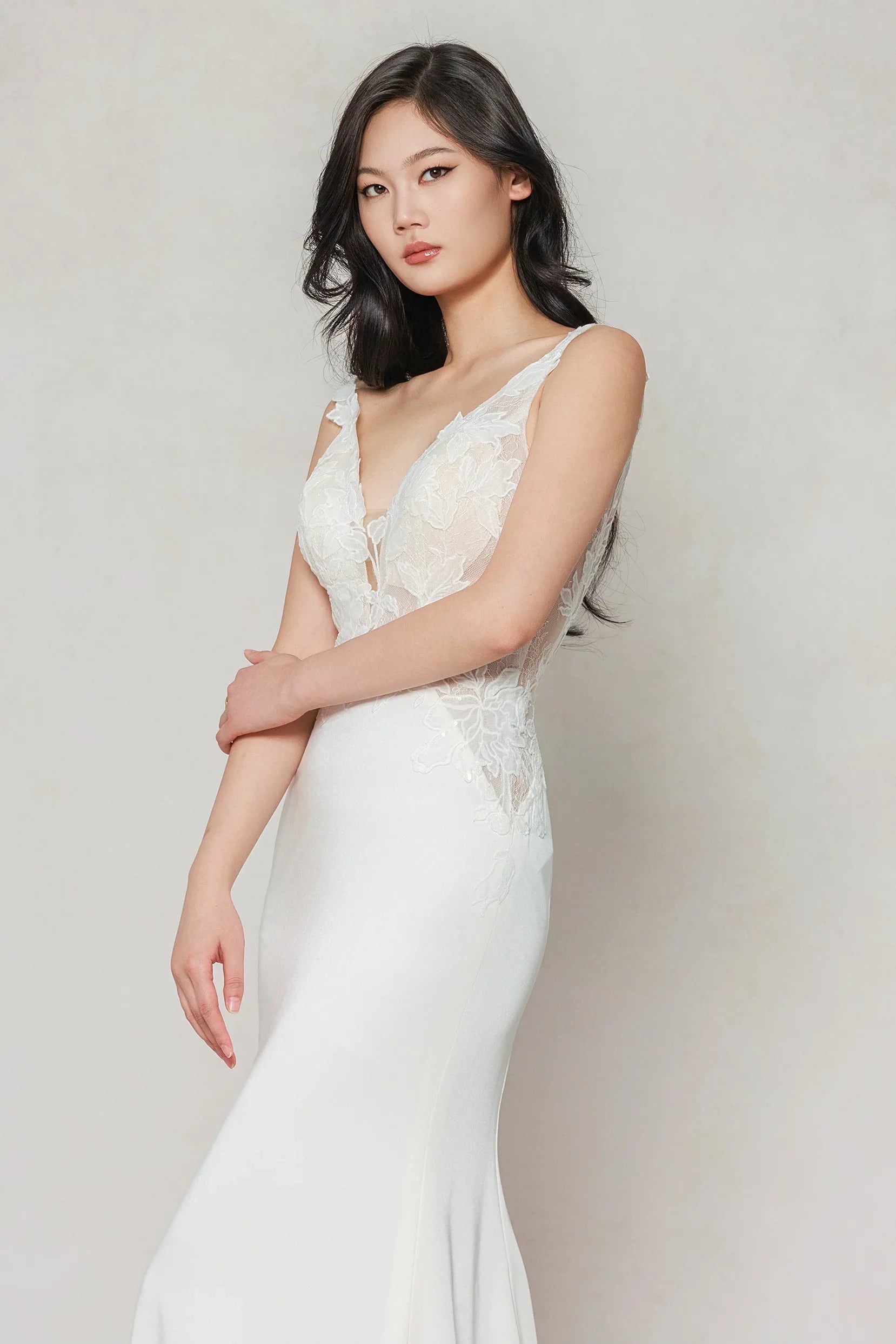 Trumpet-Mermaid Chapel Train Stretch Satin Wedding Dress CW3607 - COCOMELODY