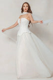 A-Line Court Train Tulle Wedding Dress CW3613 - COCOMELODY