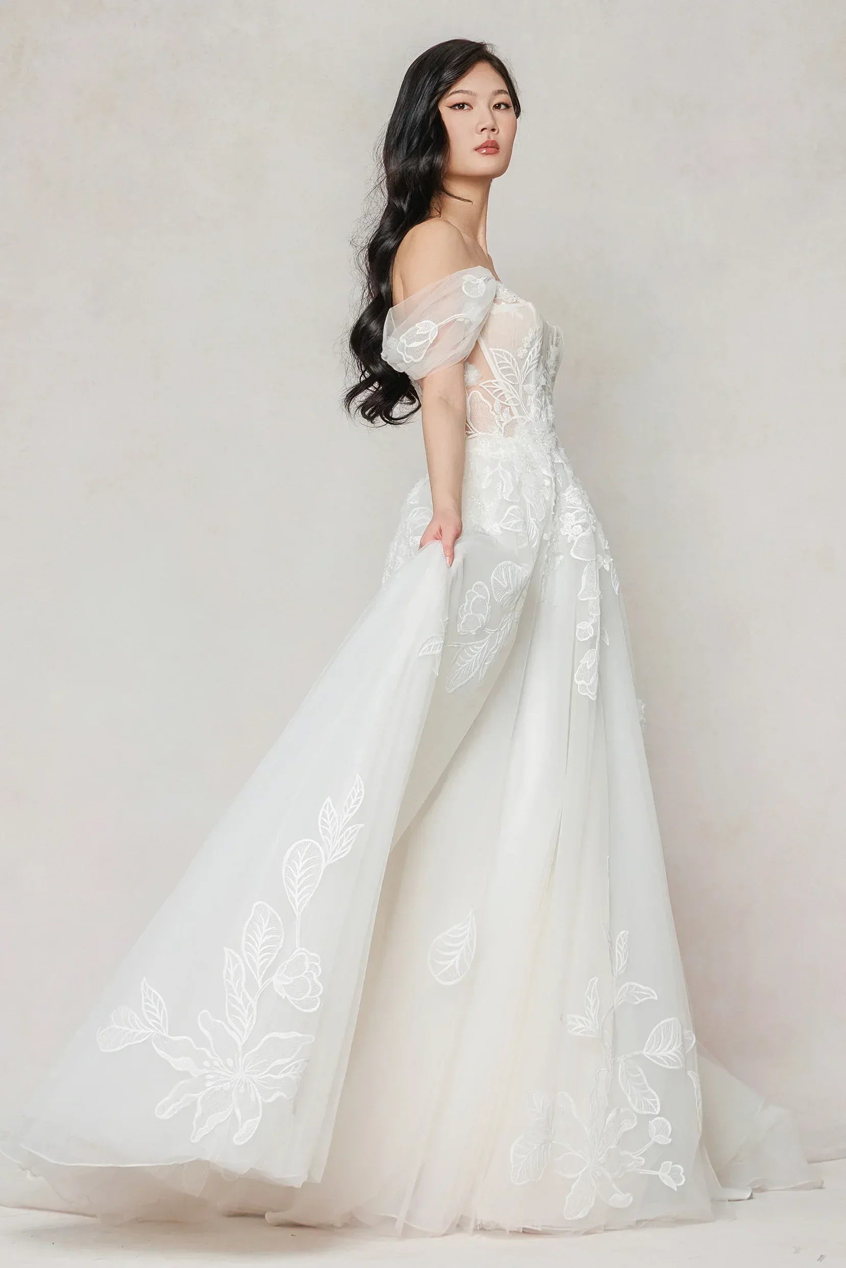 A-Line Court Train Tulle Wedding Dress CW3614 - COCOMELODY