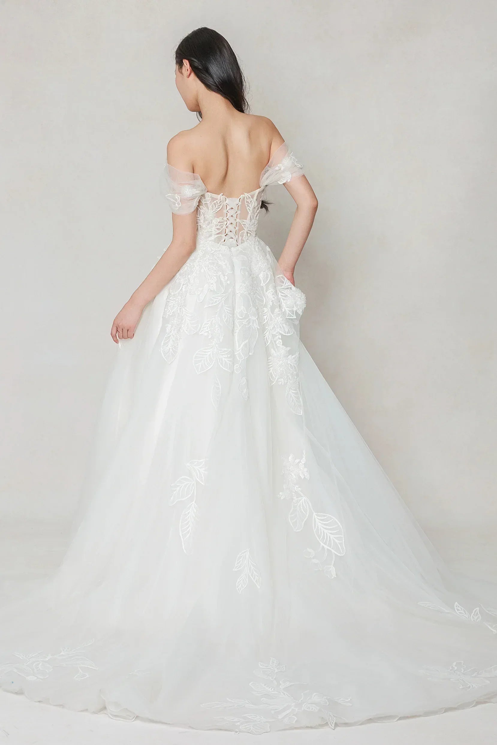 A-Line Court Train Tulle Wedding Dress CW3614 - COCOMELODY