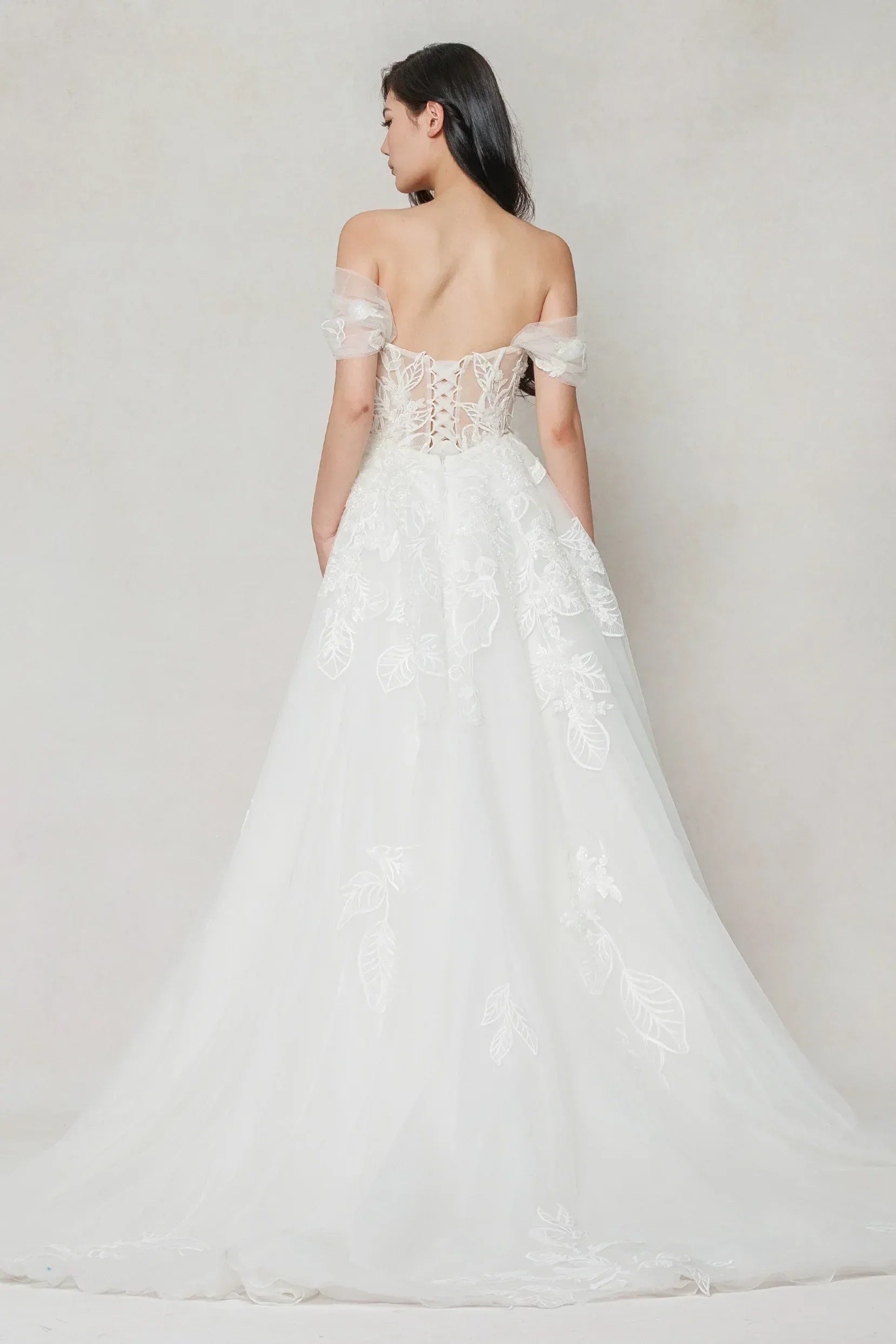A-Line Court Train Tulle Wedding Dress CW3614 - COCOMELODY