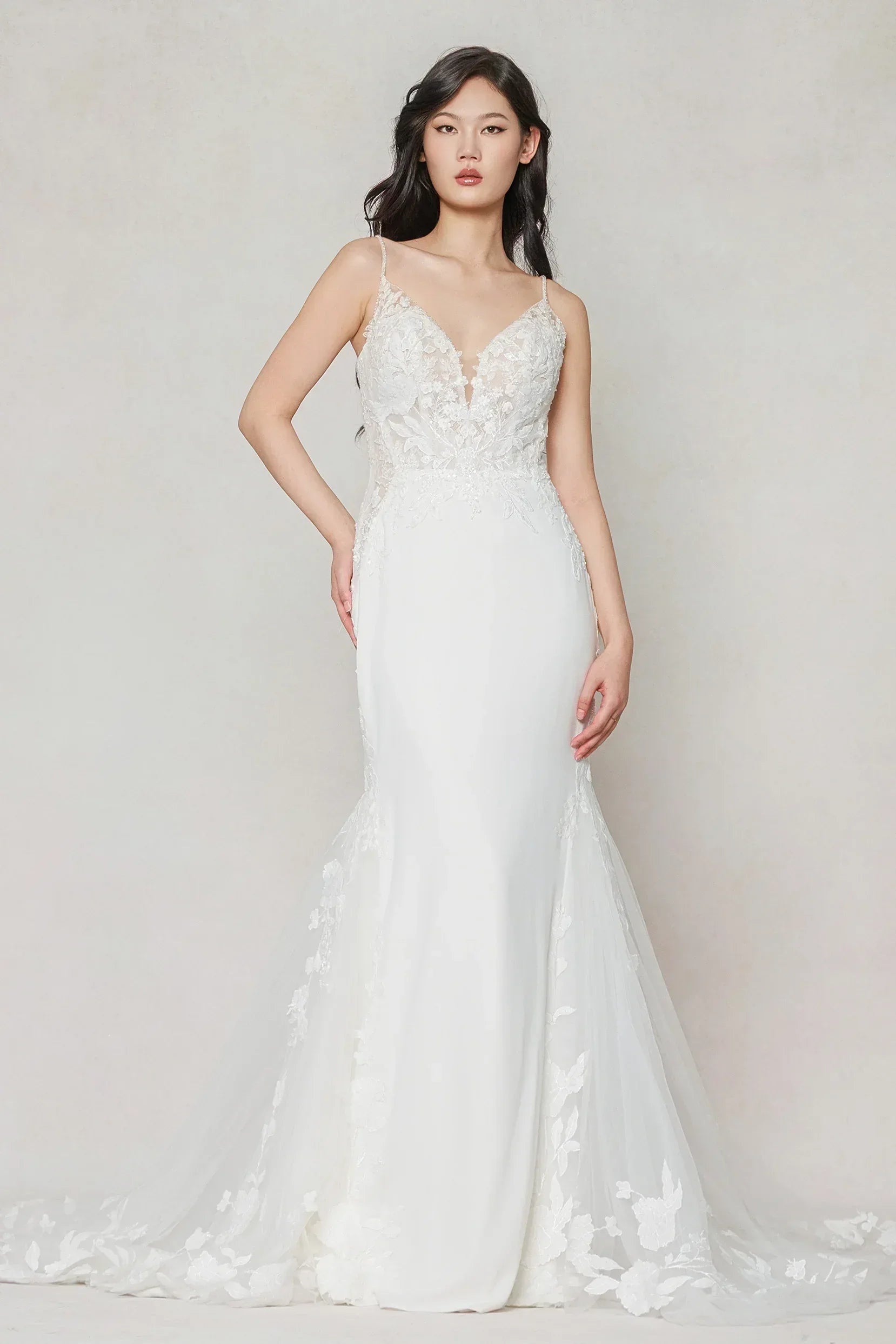 Trumpet-Mermaid Court Train Stretch Satin Wedding Dress CW3616 - COCOMELODY