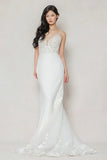 Trumpet-Mermaid Court Train Stretch Satin Wedding Dress CW3616 - COCOMELODY